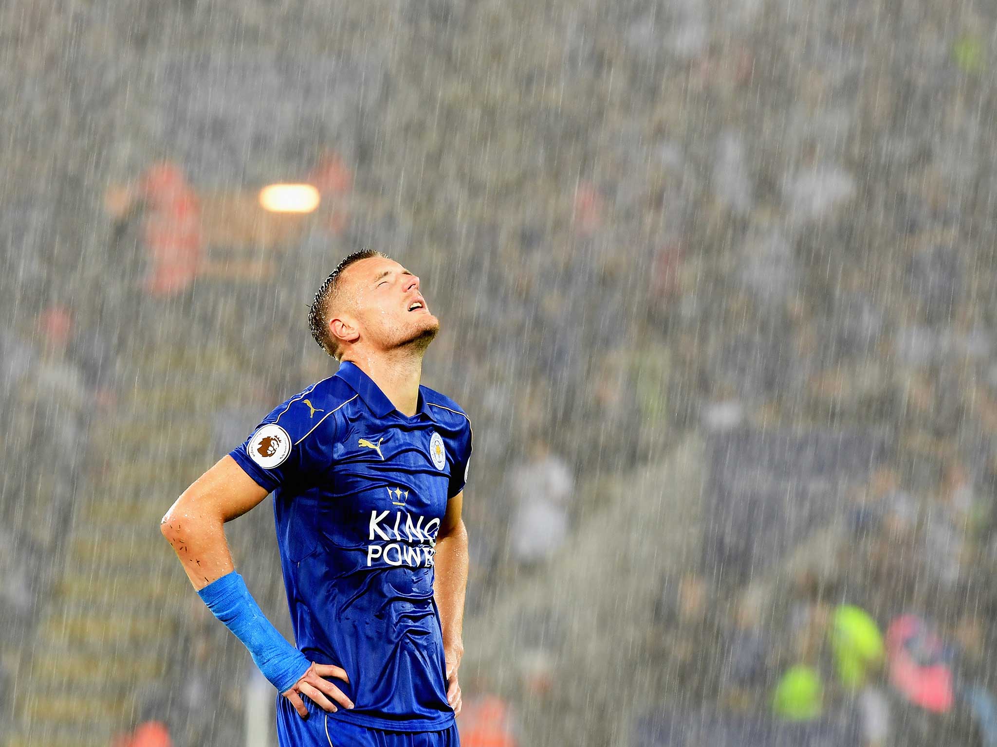 Jamie Vardy looks to the heavens - but he may not need divine intervention to succeed in the Champions League