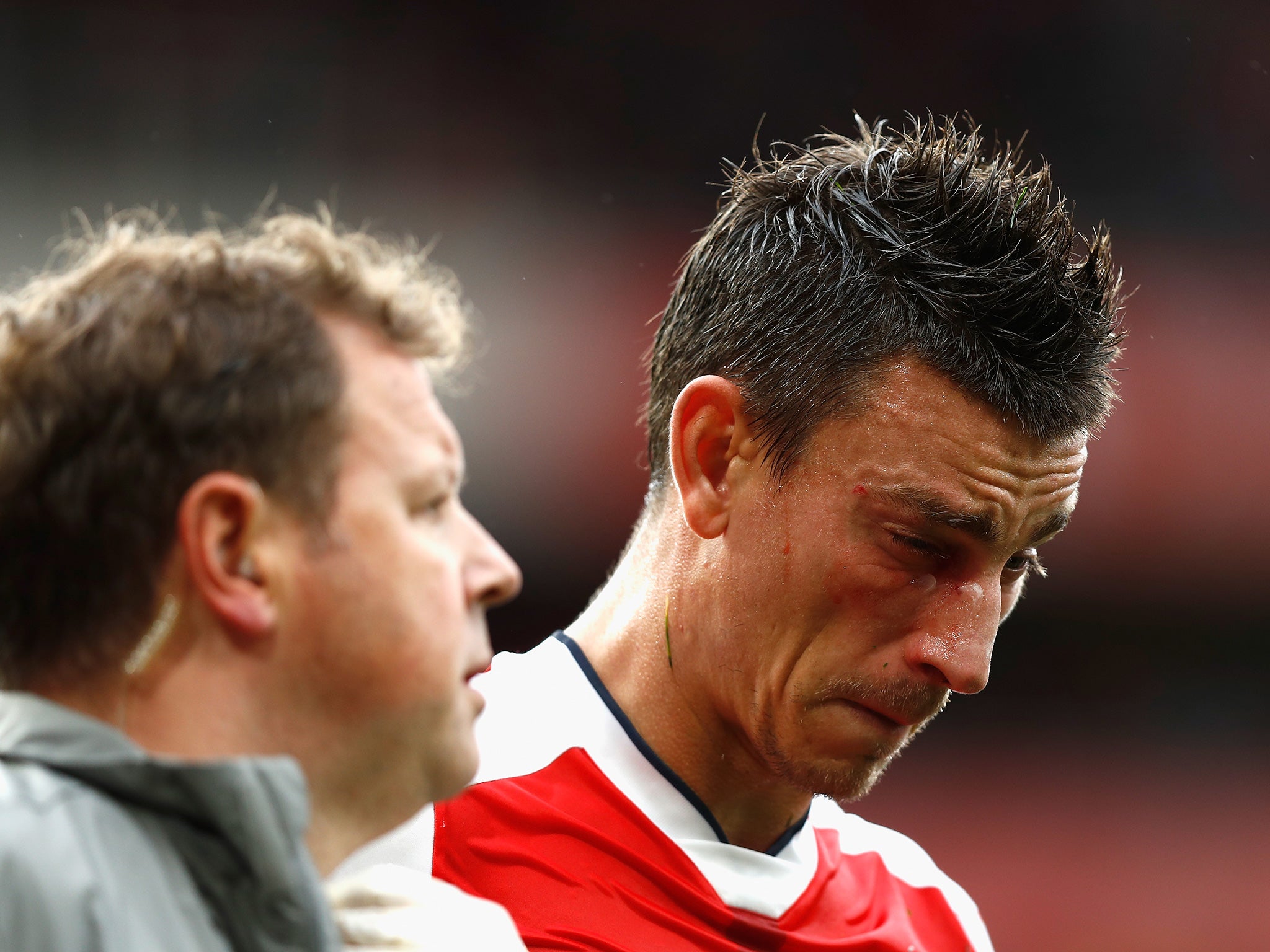 Koscielny clashed with Southampton's Fonte during Saturday's 2-1 win
