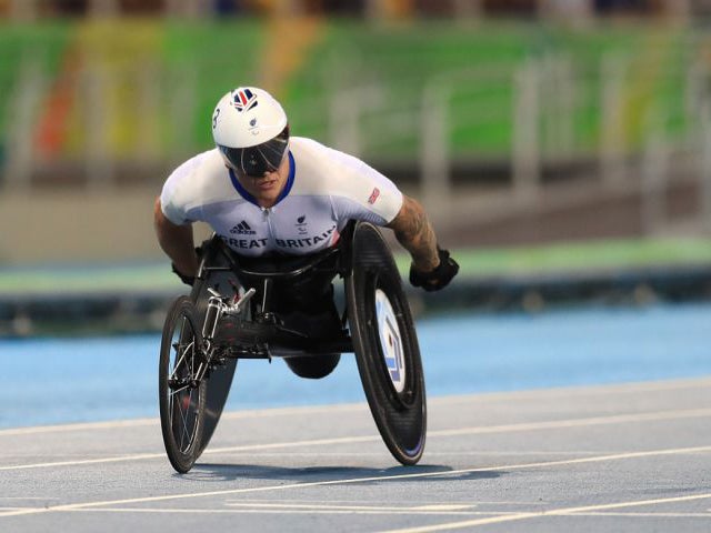 Great Britain's David Weir in action in the Men's 400m - T54 Round 1 Heat 3 at the Olympic Stadium during the fourth day of the 2016 Rio Paralympic Games in Rio de Janeir