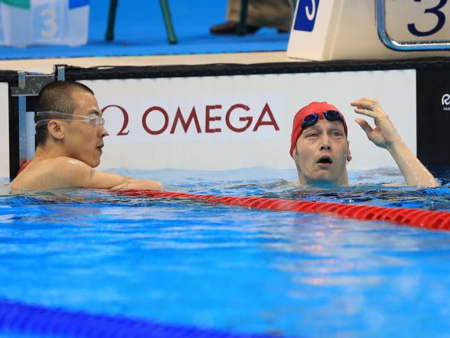 Great Britain's Sascha Kindred (right) wins Gold during the Men's 200m Individual Medley - SM6 final