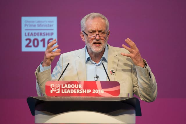 Jeremy Corbyn MP speaks during the first Labour leadership debate at the All Nations Centre on August 4, 2016 in Cardiff, Wales