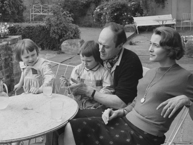 Roald Dahl at home in Great Missenden, Bucks, with his wife Patricia Neal, and their daughters Olivia and Chantal in 1962. Later this year, Olivia died of measles
