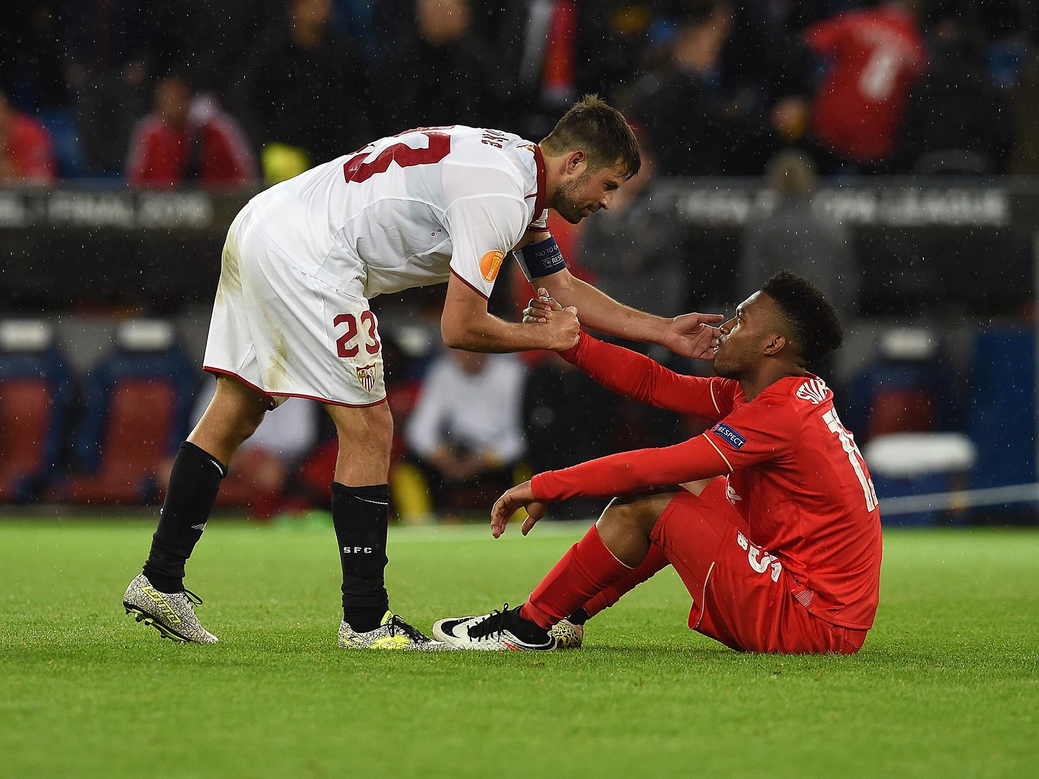 Daniel Sturridge is devastated as Liverpool lose their Europa League final