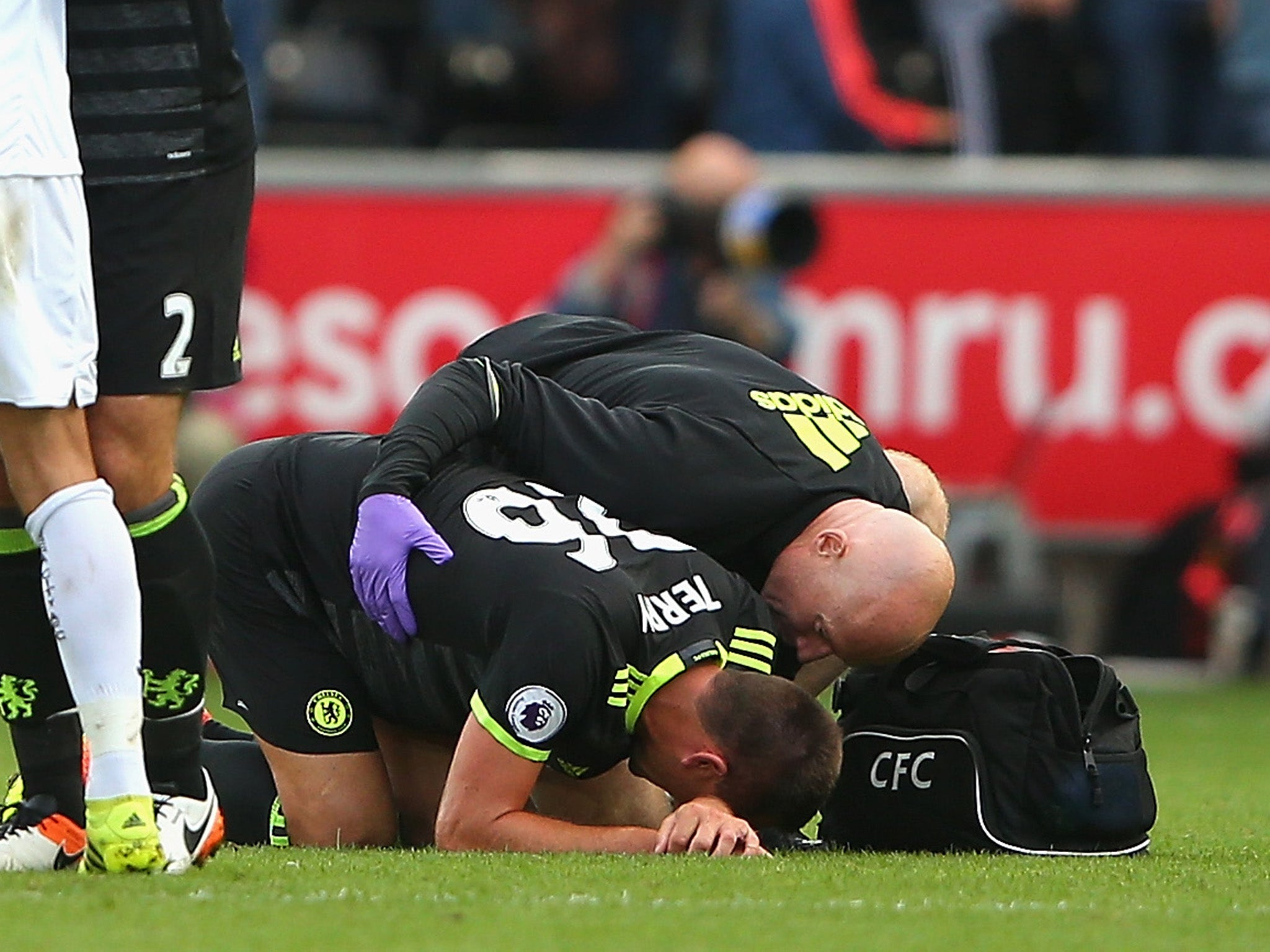 John Terry strained ligaments in his foot against Swansea