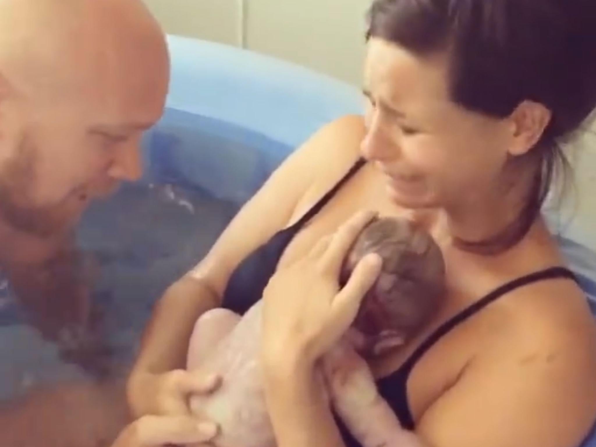 The midwife filmed the birth and said it was an 'incredible moment'