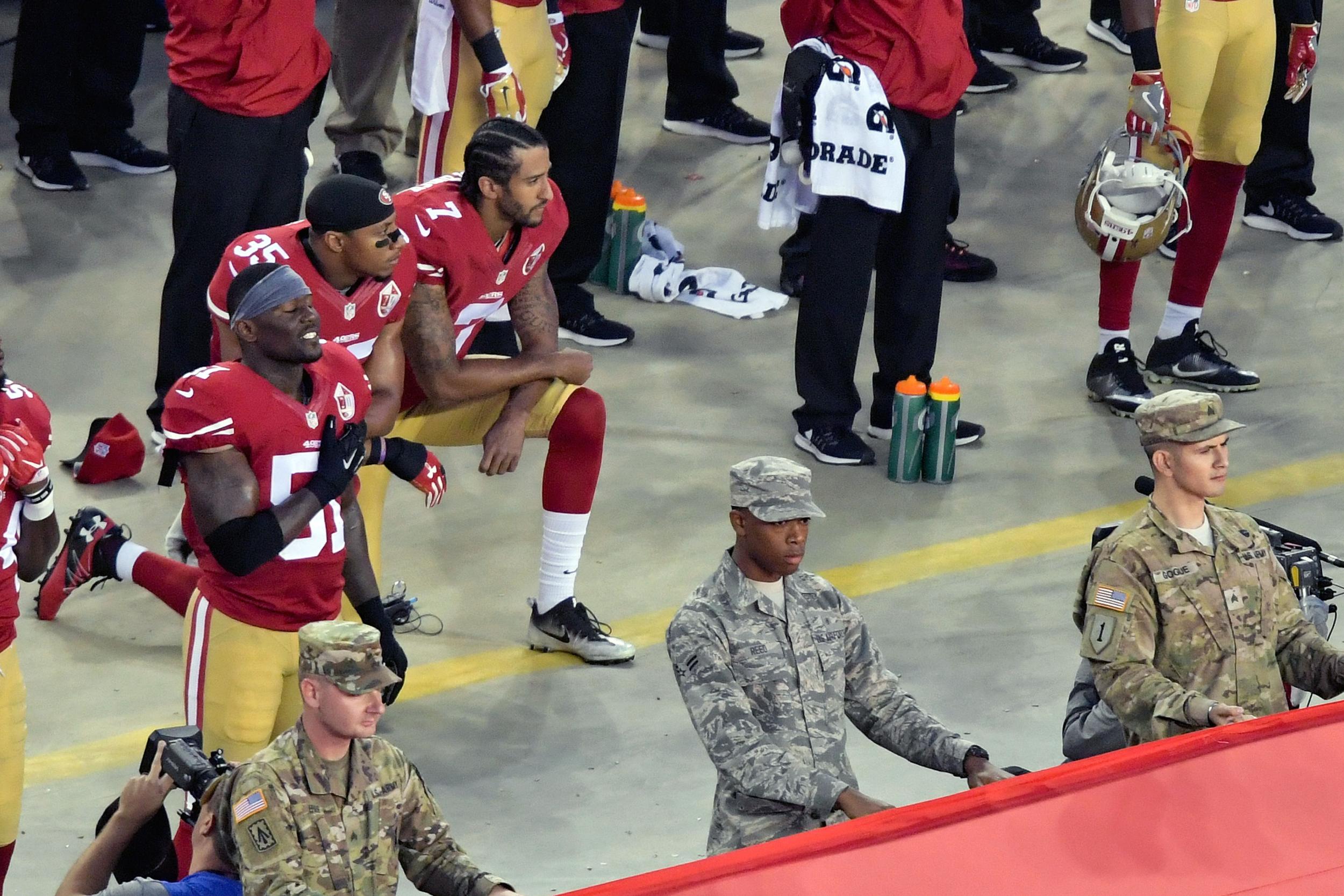 Chiefs' Marcus Peters sits for national anthem in season opener