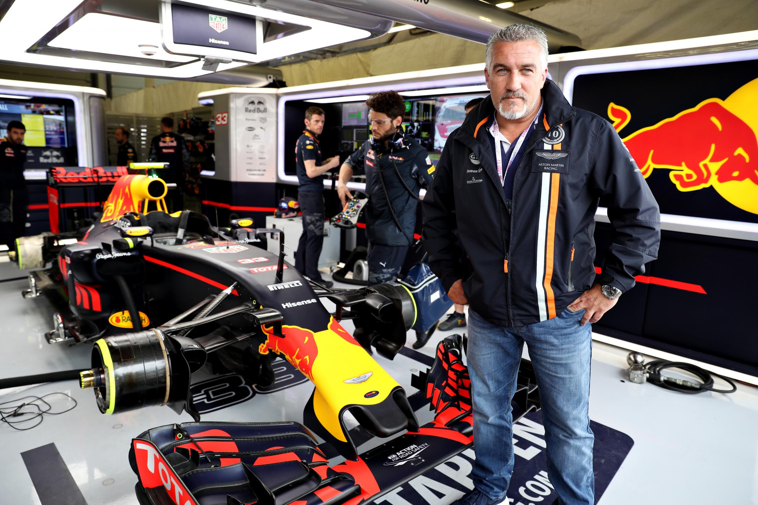 Keen racer Paul Hollywood at the Formula One Grand Prix at Silverstone