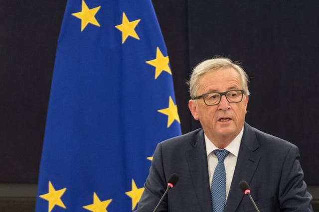 President of the European Commission Jean-Claude Juncker delivers the annual State of The European Union speech in the European Parliament in Strasbourg, France