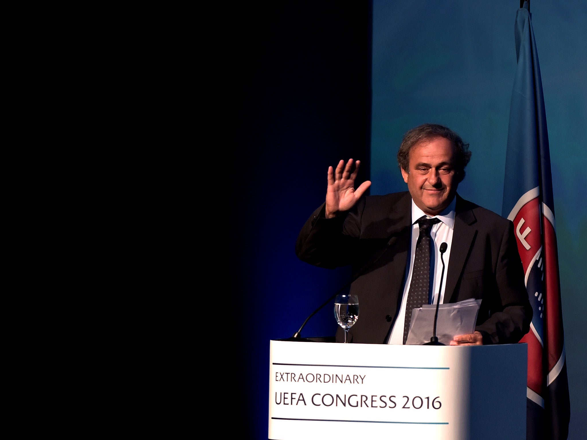 Michel Platini was allowed to speak at the conference