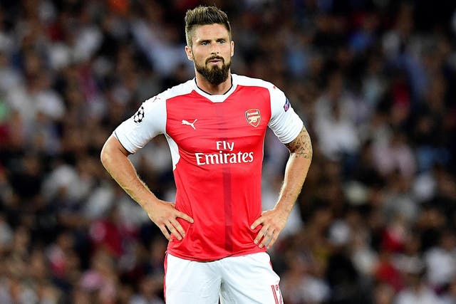 Olivier Giroud has scored three goals in nine appearances for Arsenal this season