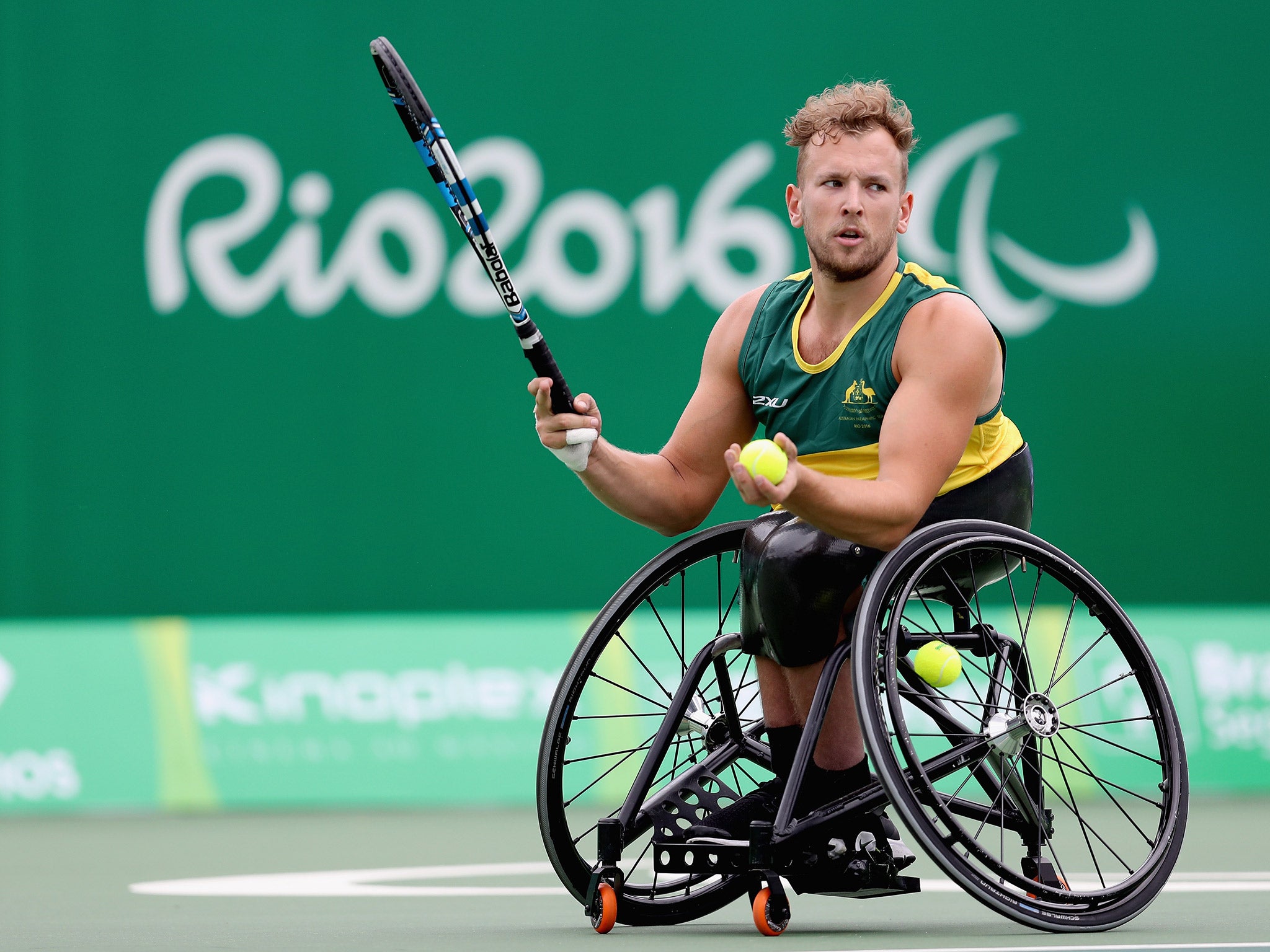 Dylan Alcott won gold in the men's quad doubles alongside Heath Davidson at the Paralympics