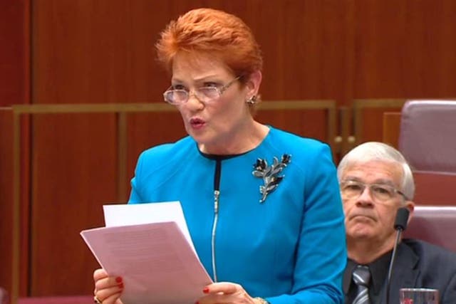 Ms Hanson echoed a speech she made in 1996 when she said 'I believe we are in danger of being swamped by Asians'