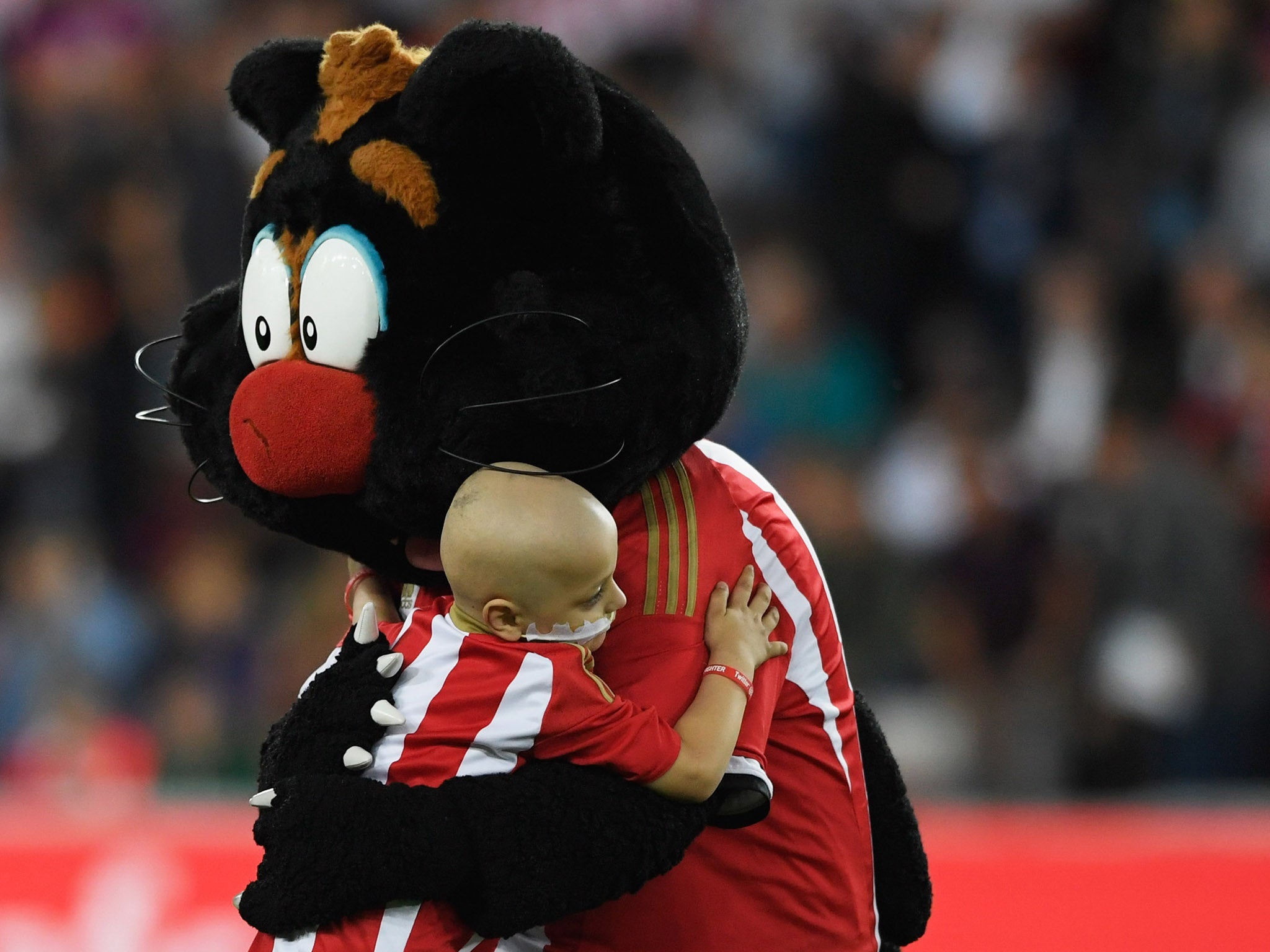 Bradley Lowery led Sunderland out before the Everton game