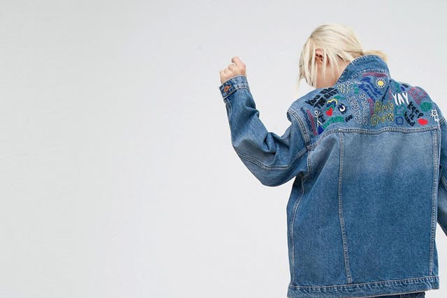 This Monki embroidered denim jacket is bang on trend, £50, asos.com