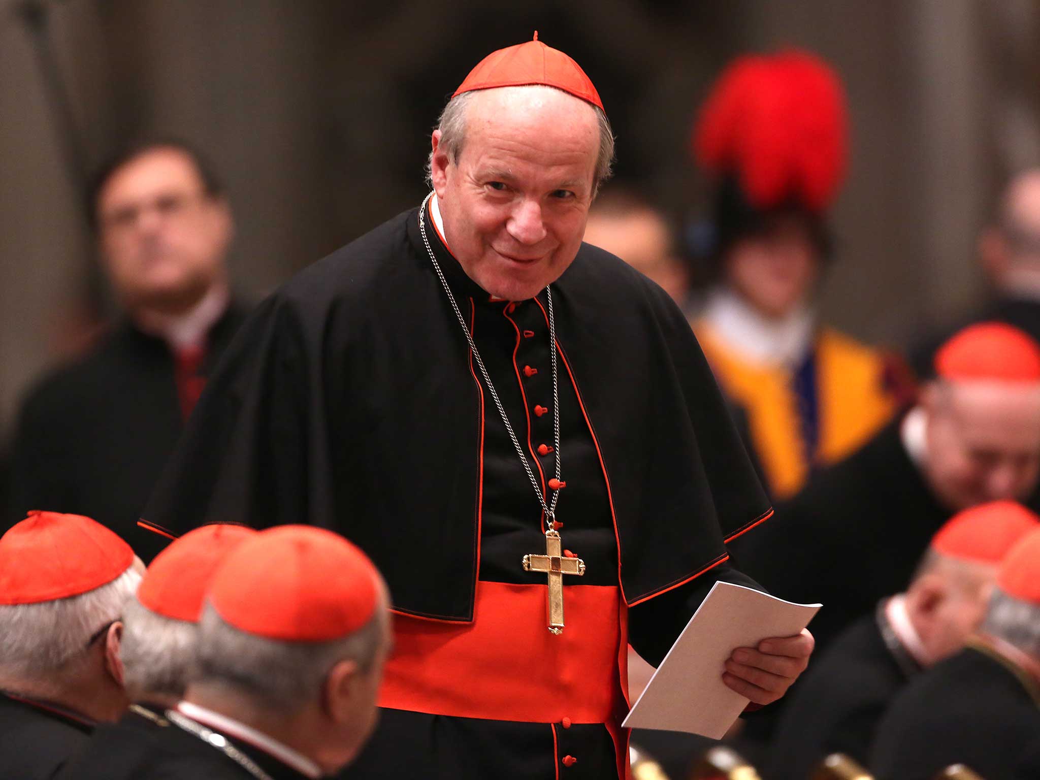 Archbishop of Vienna Cardinal Christoph Schonborn attends a meeting of prayer at St. Peter's Basilica