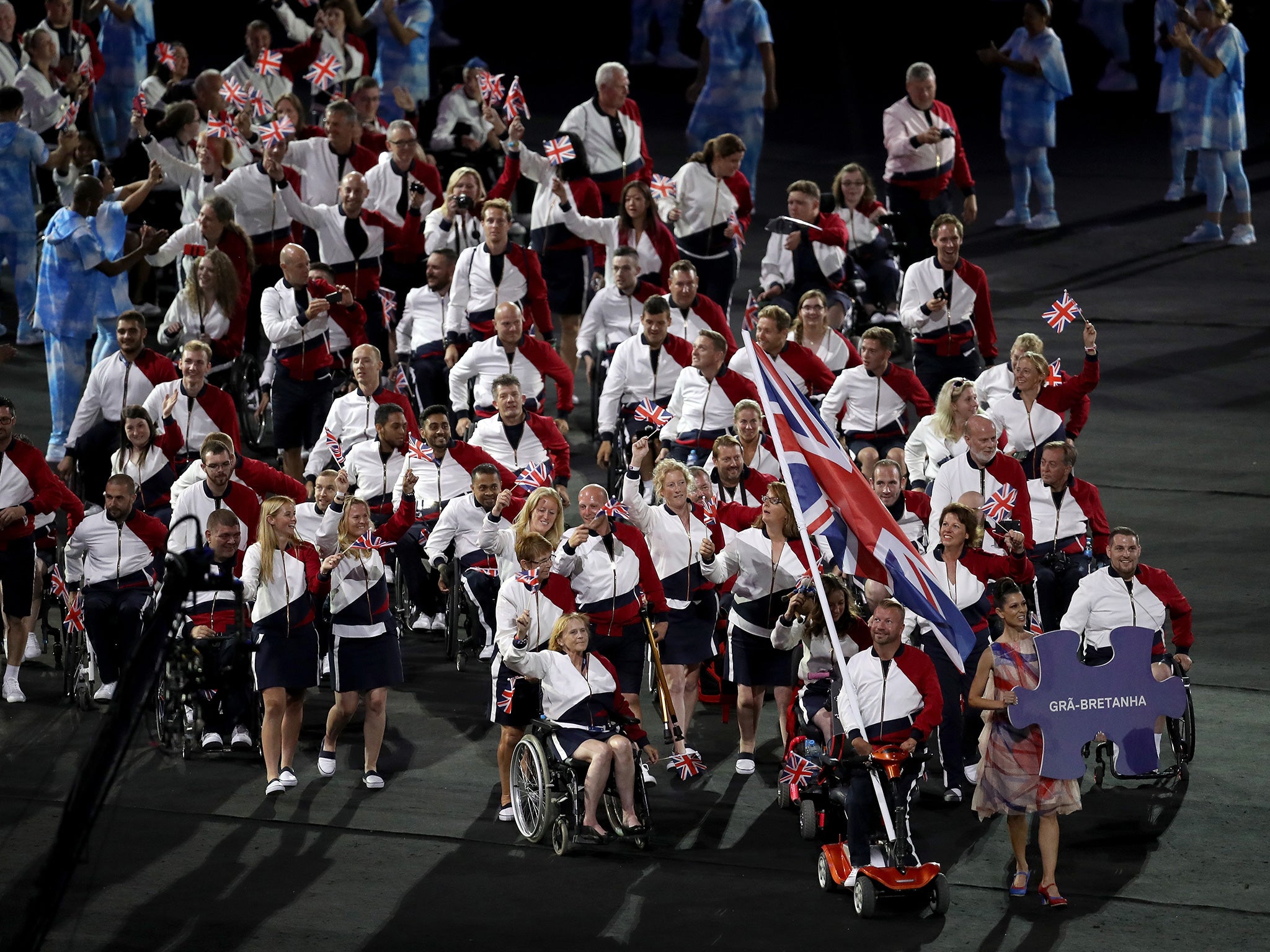 Great Britain’s Paralympians at the opening ceremony of the Paralympics in Rio