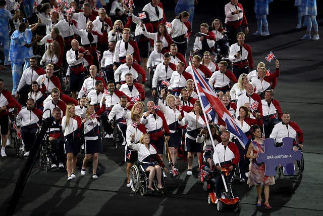 Great Britain’s Paralympians at the opening ceremony in Rio