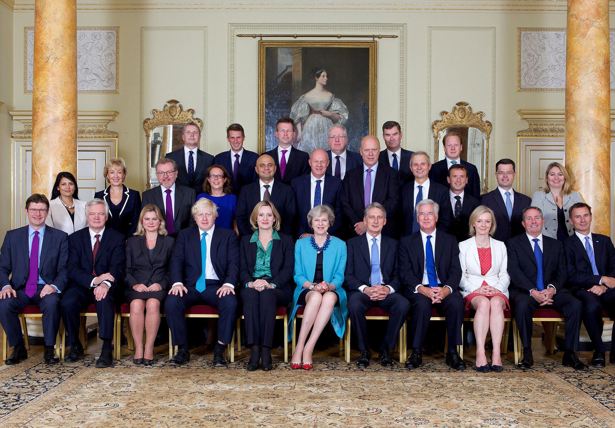 At the front we have a rotund Etonian shattering his own world record for manspreading