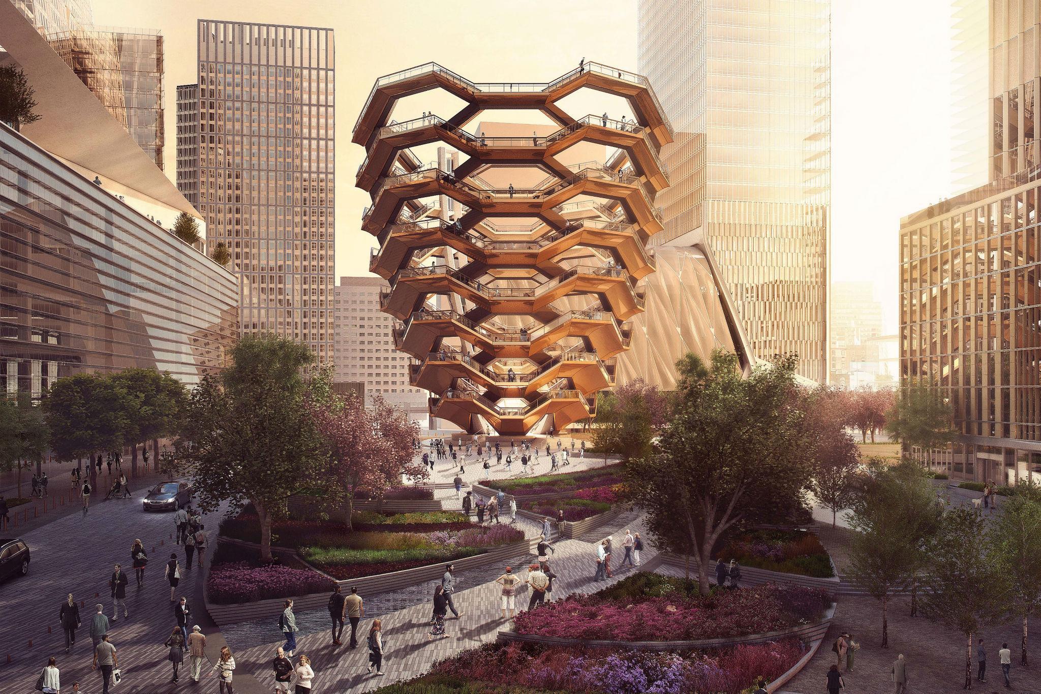 The structure, named 'Vessel', will contain more than 150 staircases and almost 2,500 individual steps