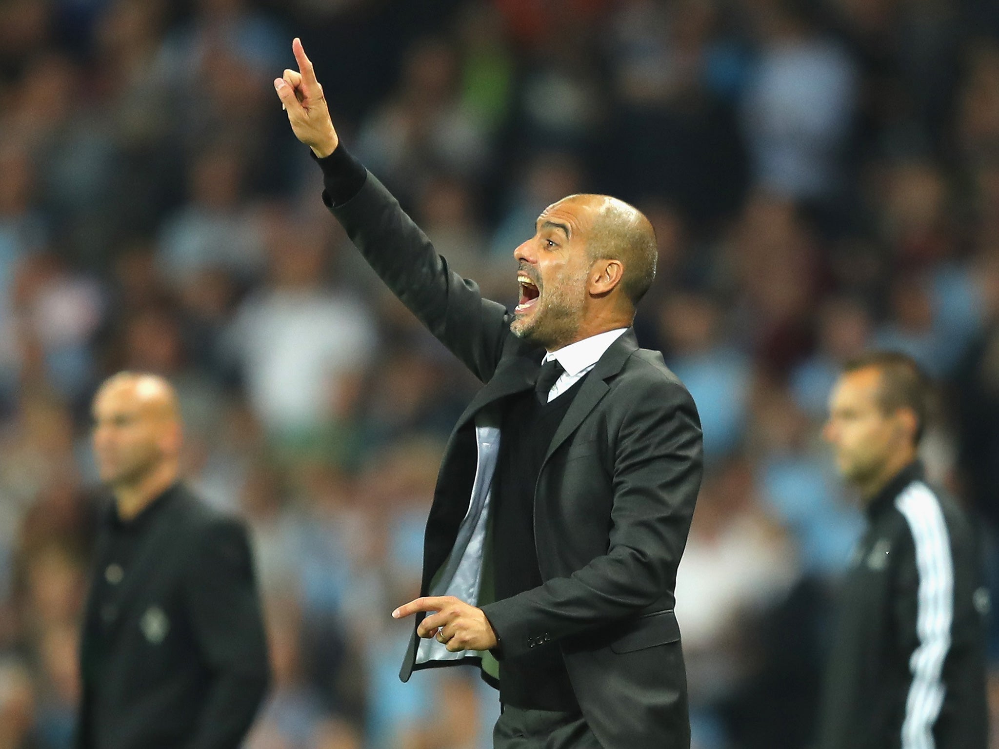 Guardiola was, as ever, animated on the touchline