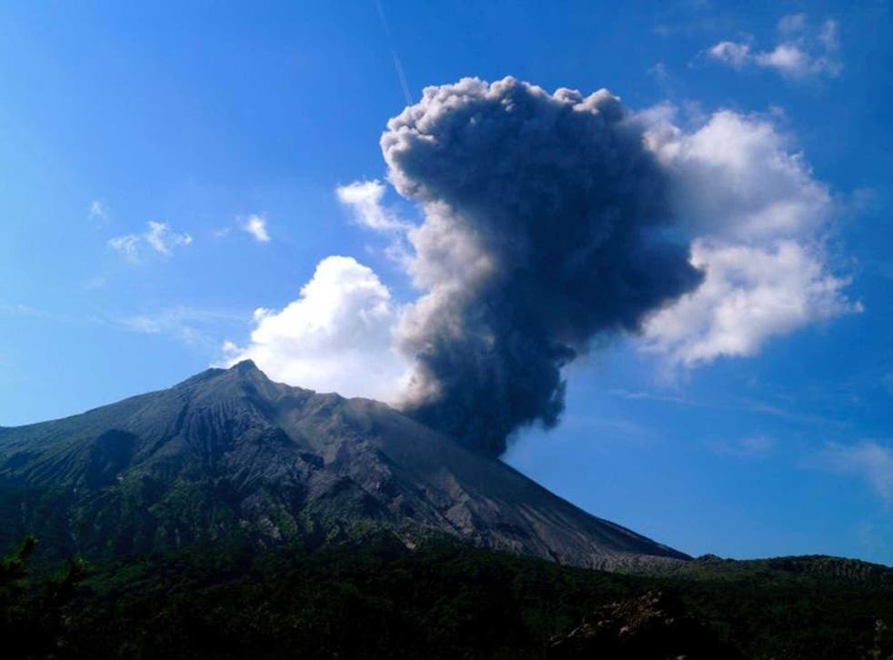 Undated handout photo issued by the University of Exeter of Sakurajima volcano