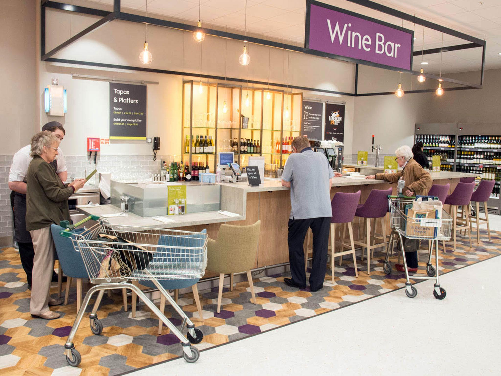 Waitrose ‘hospitality’ sales from more than 200 in-store cafes, bakeries, wine and juice bars rose 7.1 per cent in the first half of the financial year