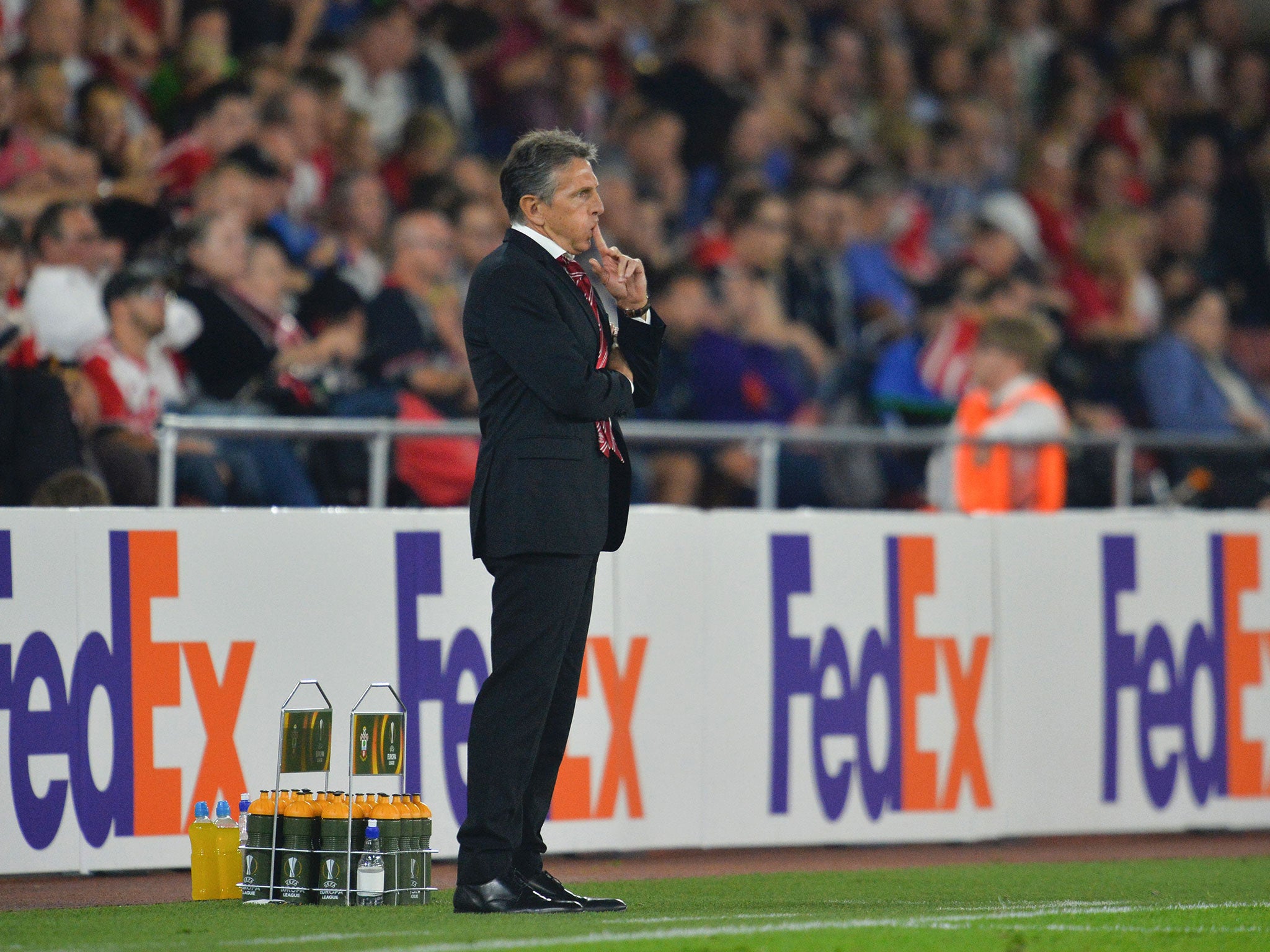 Claude Puel watches on as his side cruises to victory