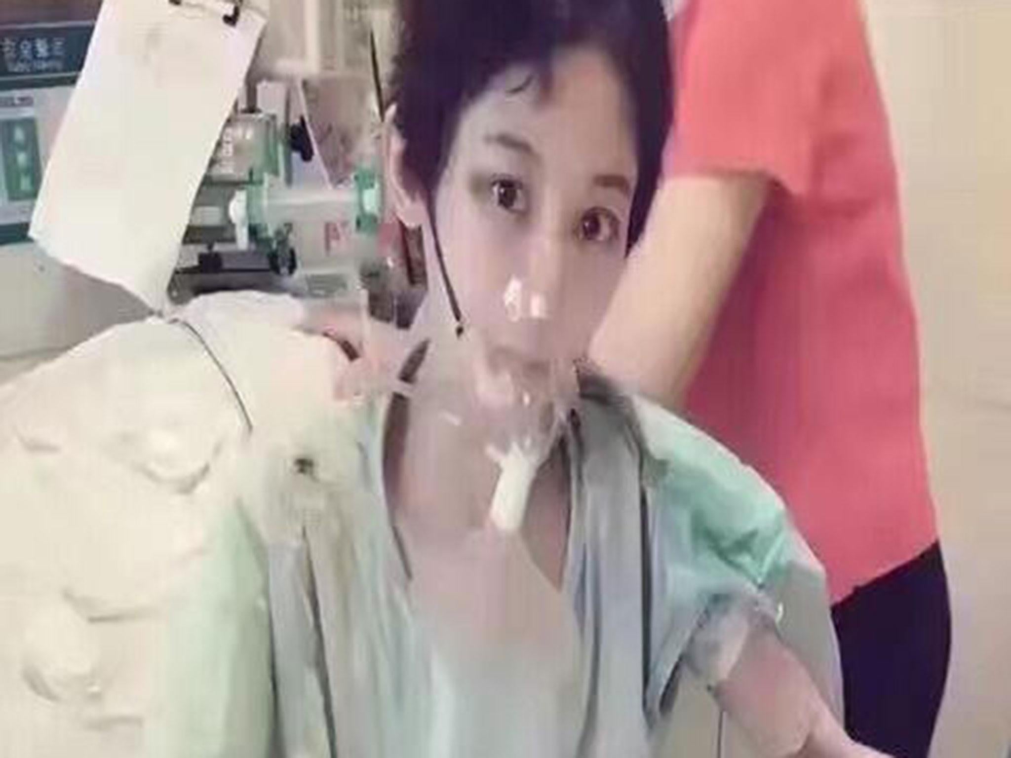 The actress shared pictures of herself being treated in hospital
