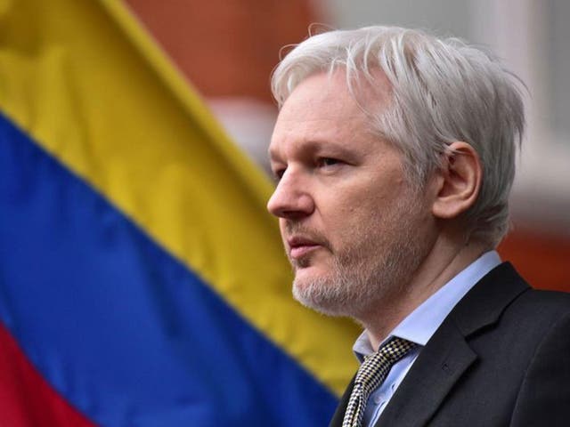 Julian Assange at the Ecuadorian embassy in London