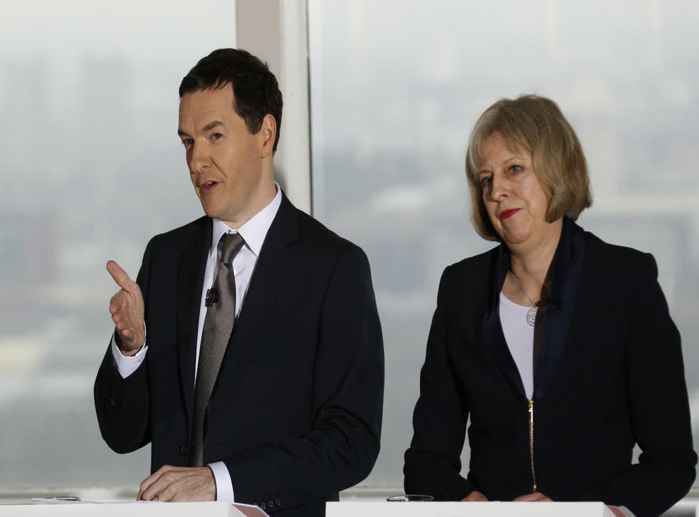 George Osborne speaks alongside Theresa May in 2015