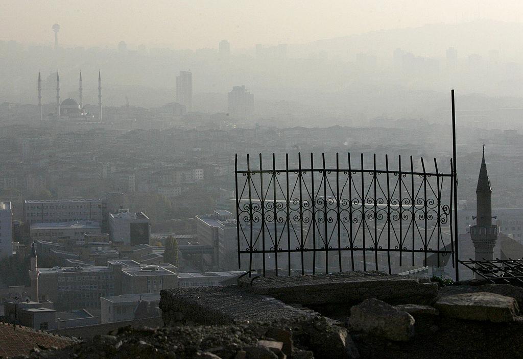 Smog and haze above the Turkish city of Ankara. JOE KLAMAR/AFP/Getty Images
