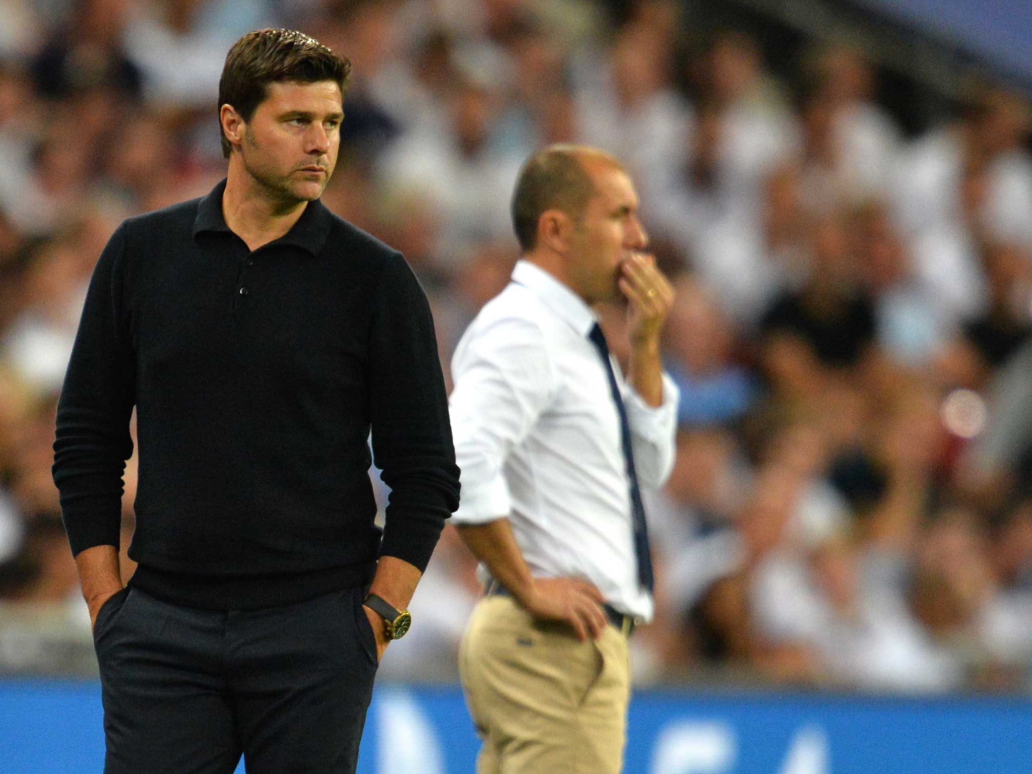 Mauricio Pochettino cut an unhappy figure on the sidelines at Wembley
