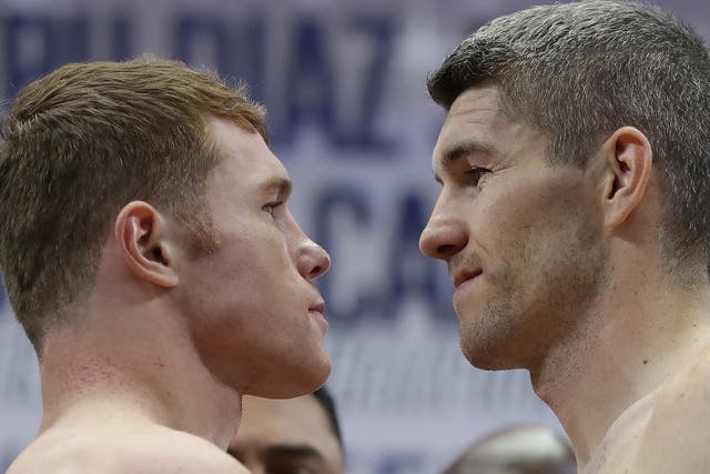 Alvarez and Smith face off at the pre-fight weigh-in