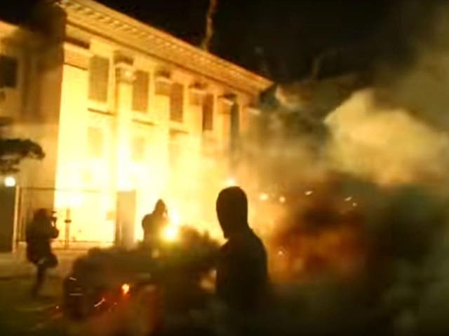 Video footage from the attack on the Russian embassy