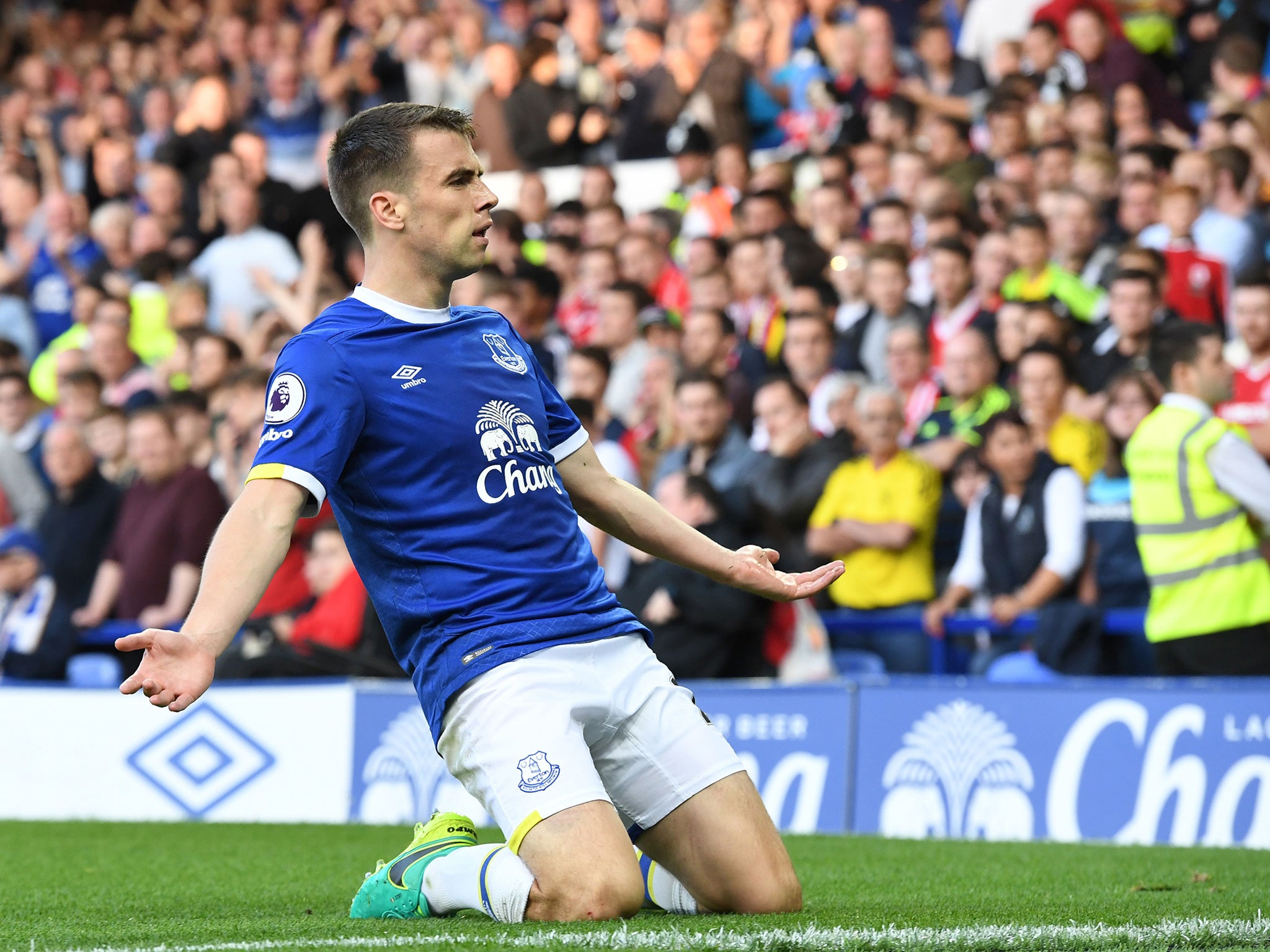 Coleman celebrates putting Everton ahead