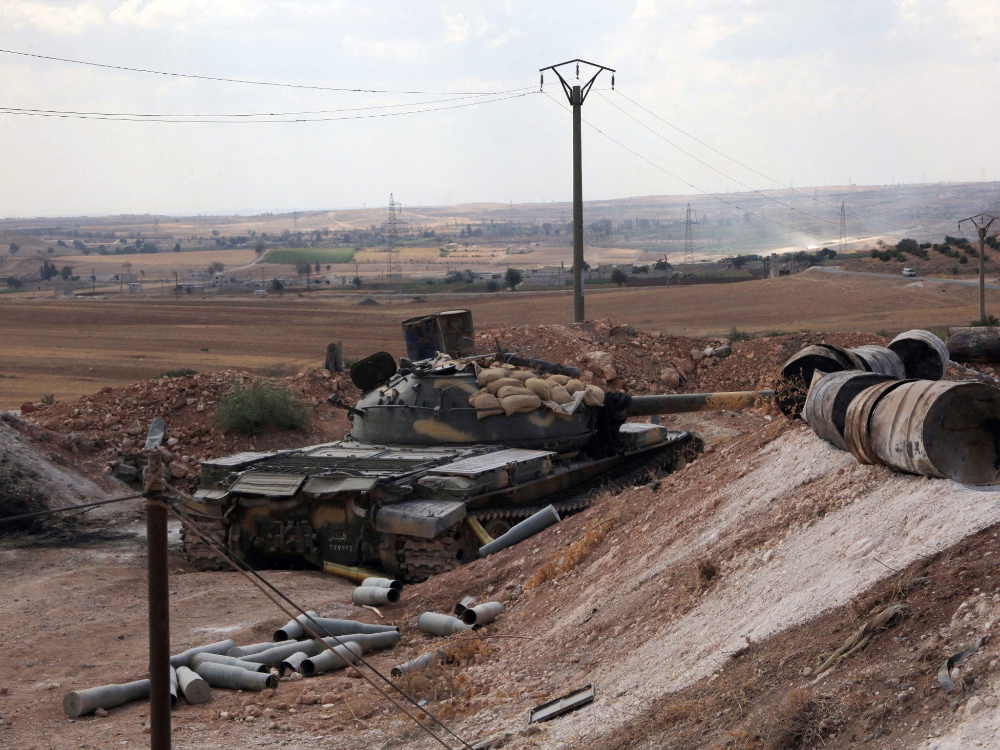 A Syrian army tank on the southern outskirts of Aleppo, one of the areas crucial to the success of the ceasefire