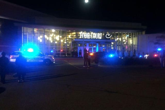 This image from video provided by KSTP 5 television in Minneapolis, Minnesota, shows police activity at the scene of a stabbing at the Crossroads Center mall in St Cloud, Minnesota
