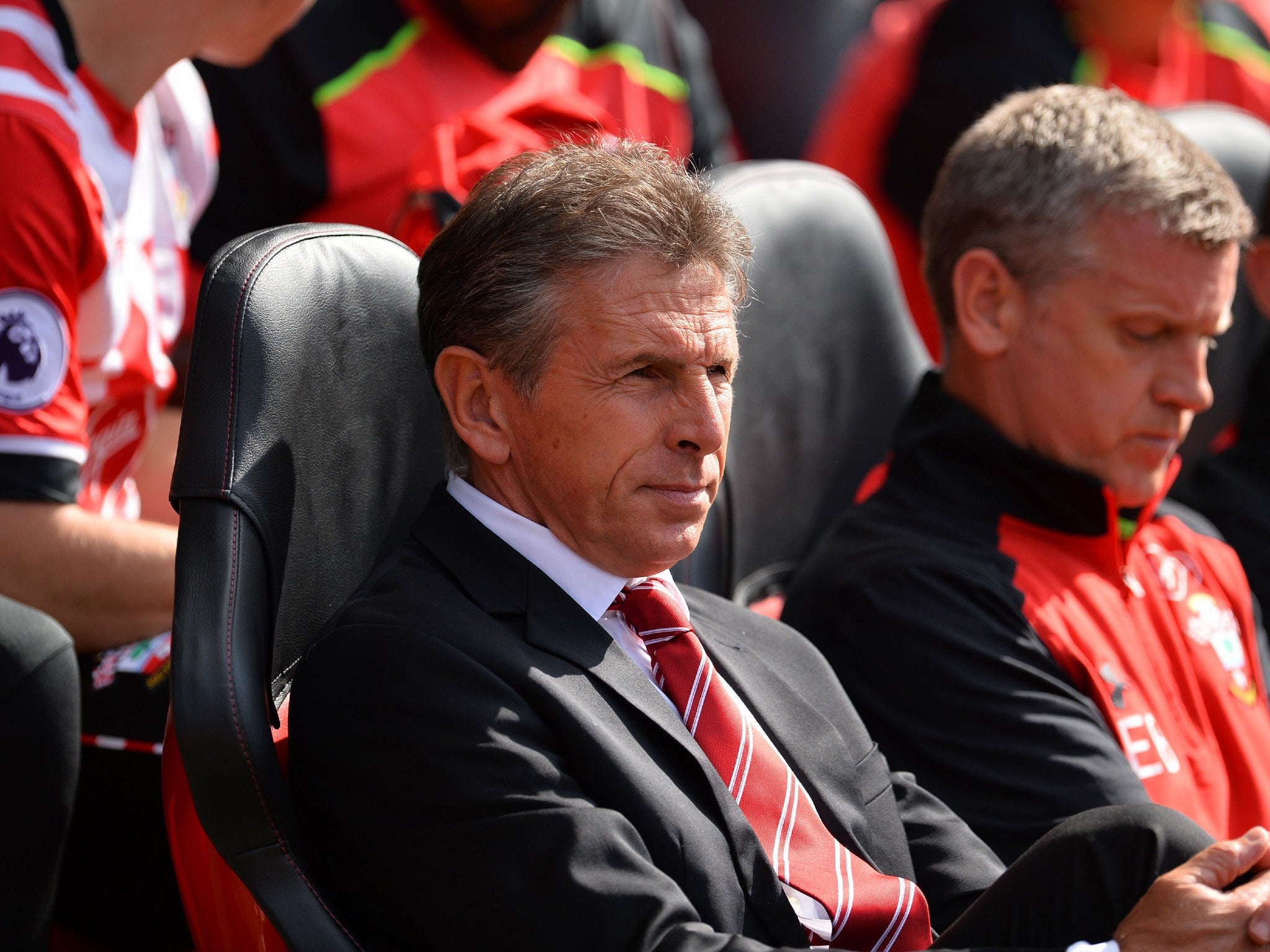 Claude Puel watches on from the side-lines