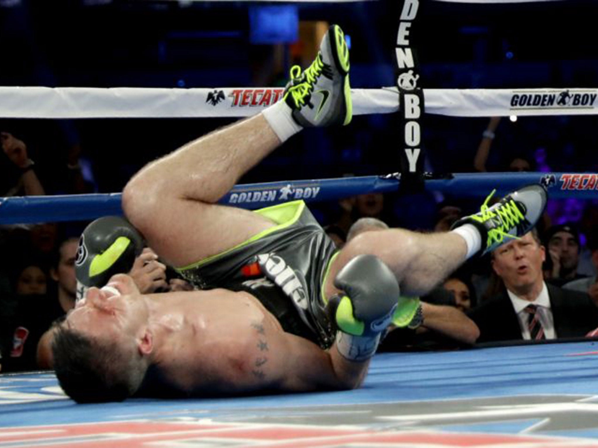 Liam Smith was floored by a left-hook body shot in the ninth round