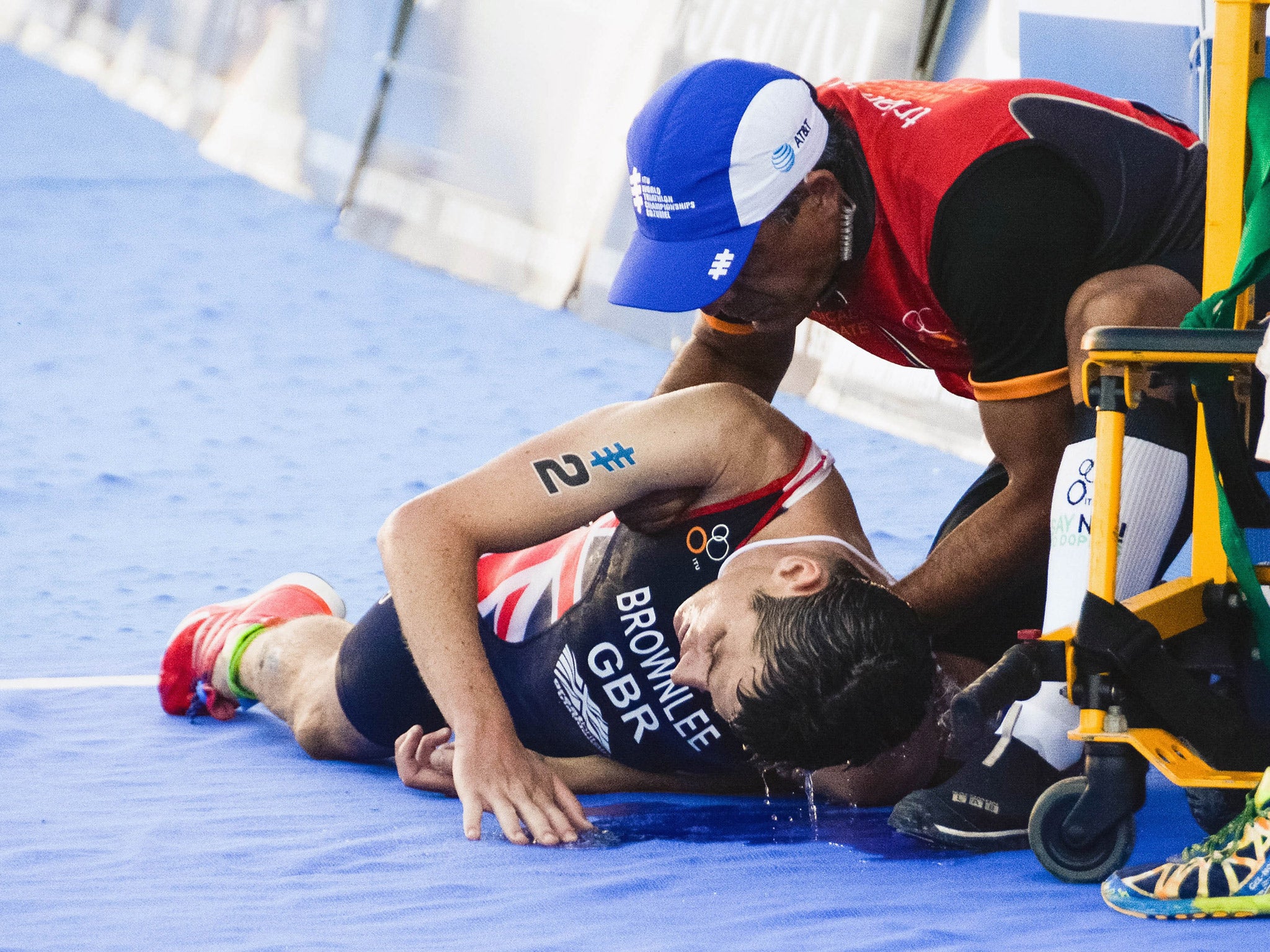 Brownlee needed medical attention immediately after the race