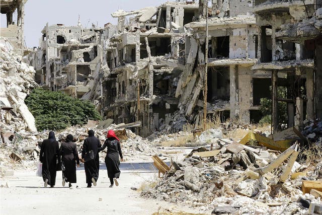 Homs has been devasted by almost six years of battle in the Syrian civil war