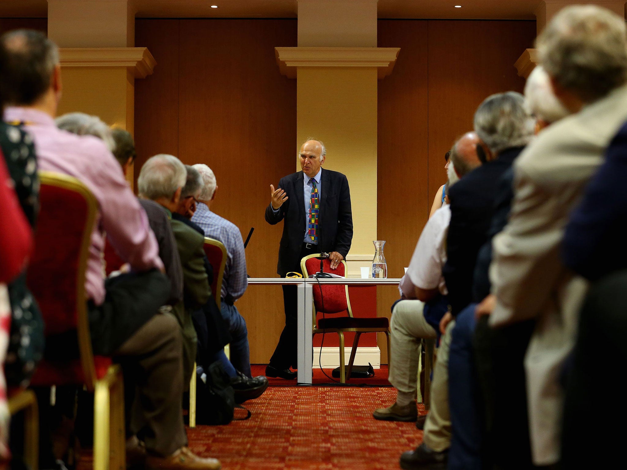 Vince Cable speaks during a fringe event on the third day of the Liberal Democrats Autumn Conference in Brighton