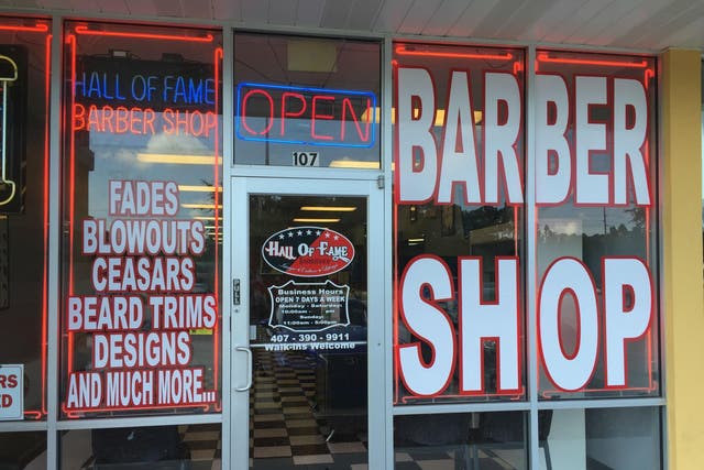The Hall of Fame - a Hispanic-run barbershop in Kissimmee