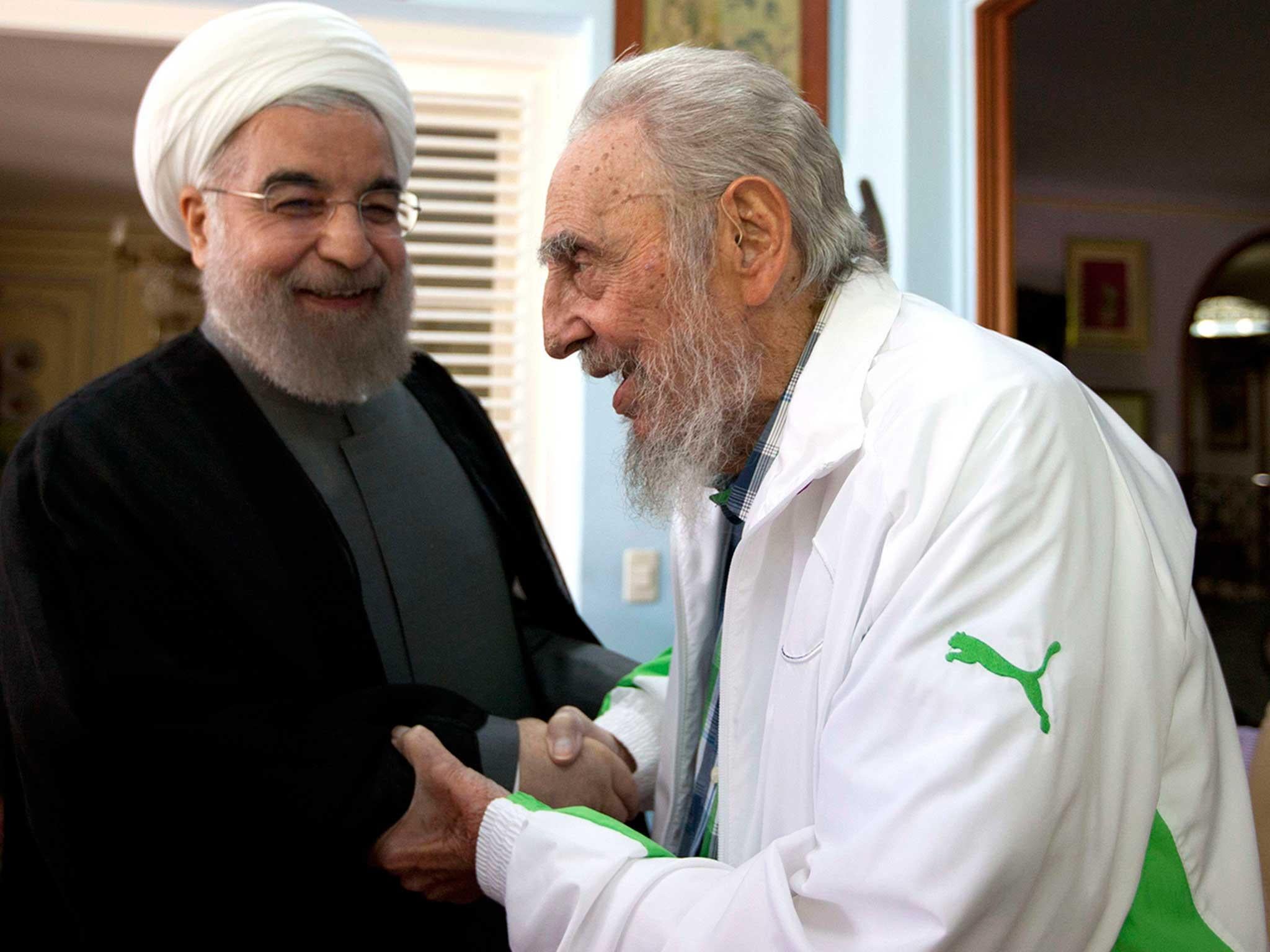Fidel Castro meeting Iran's Supreme Leader Sayyed?Ali Hosseini Khamenei