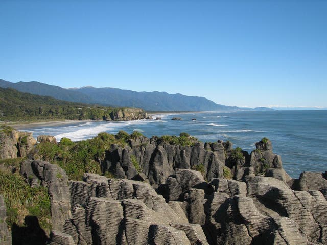 Looking south from Punakaiki on the West Coast of New Zealand