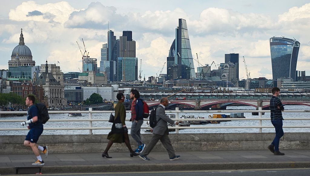 The heart-warming scenes occurred on Waterloo Bridge