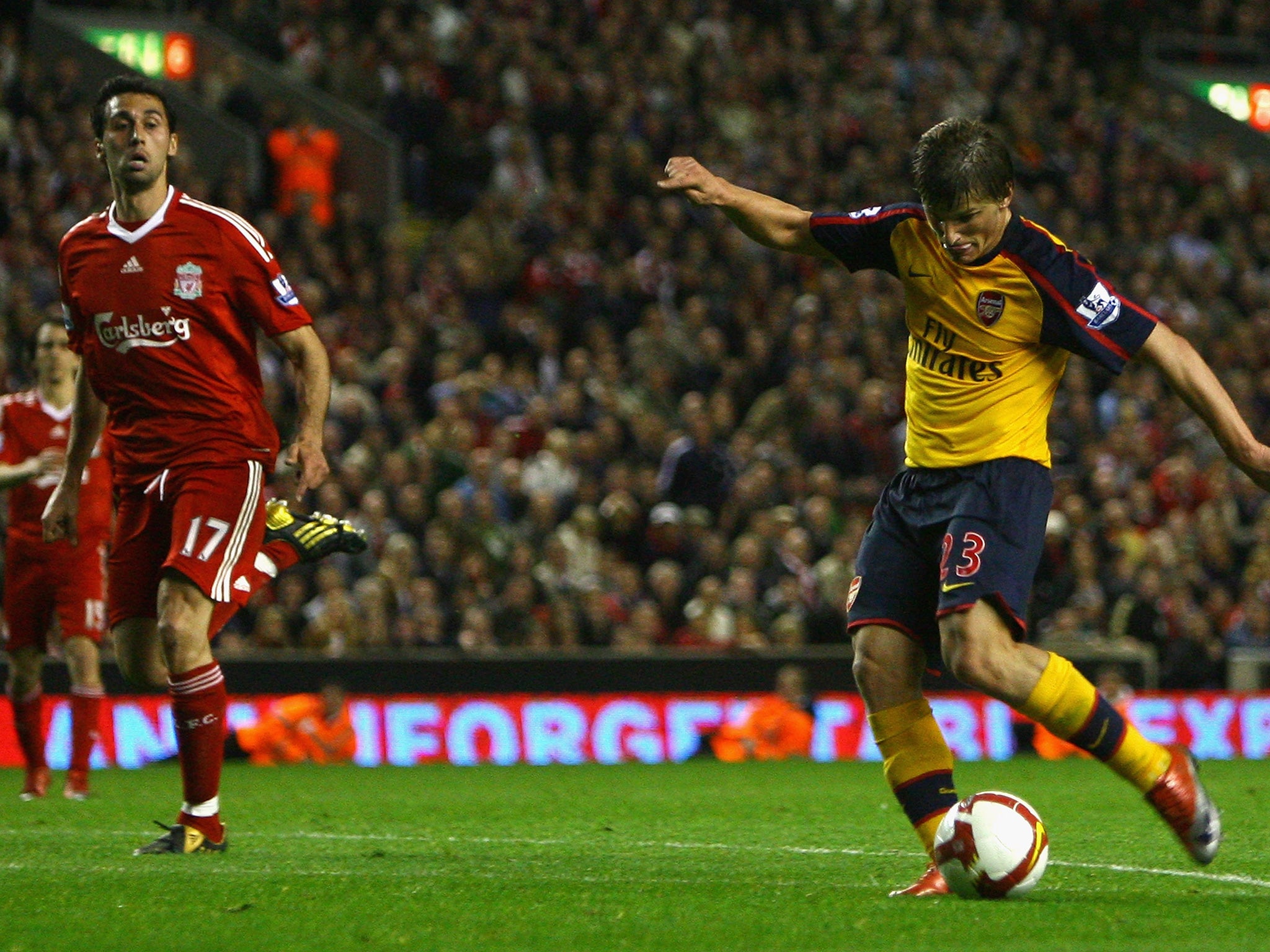&#13;
The highlight of Arshavin's Arsenal career came when he hit four past Liverpool at Anfield &#13;