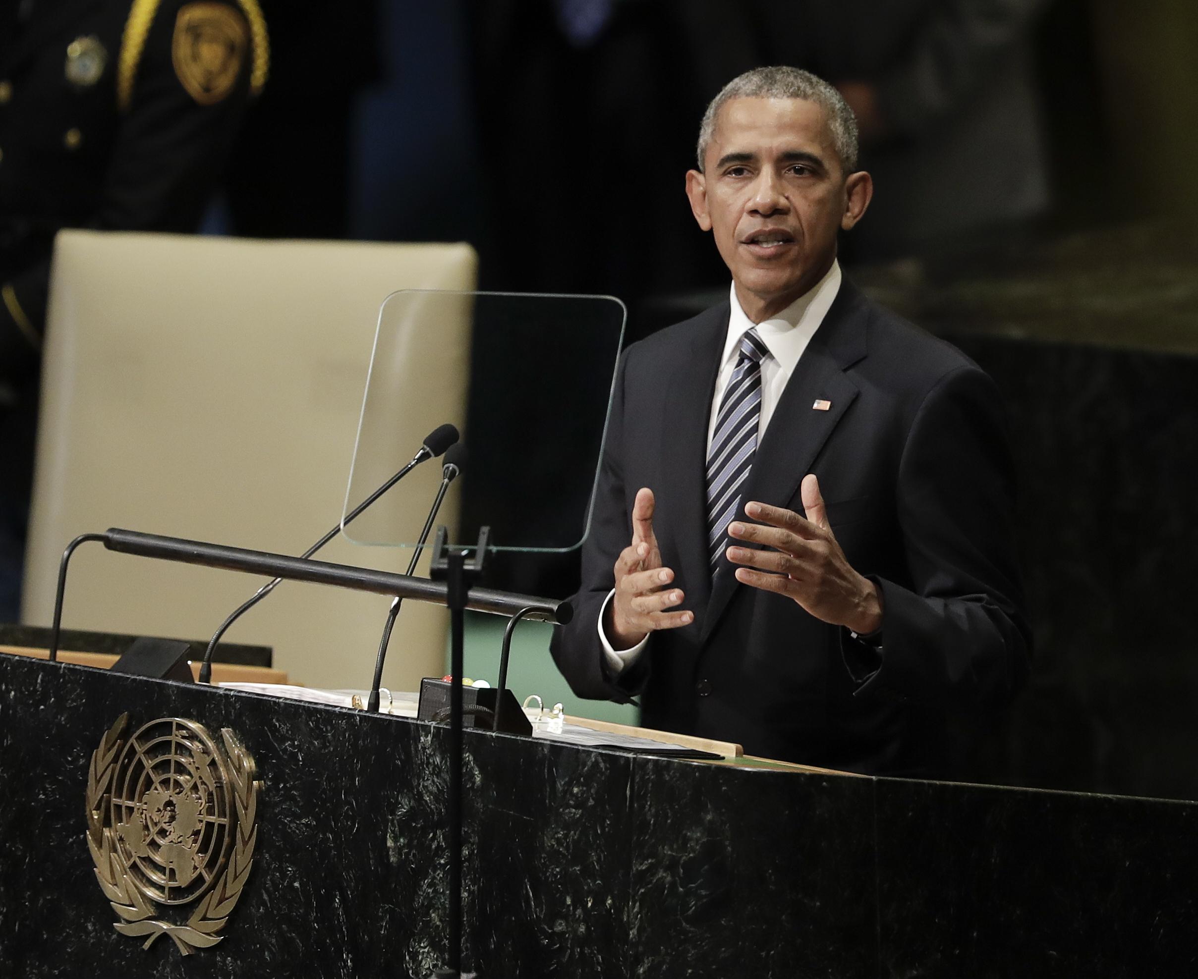 Barack Obama addresses the United Nations General Assembly for the final time