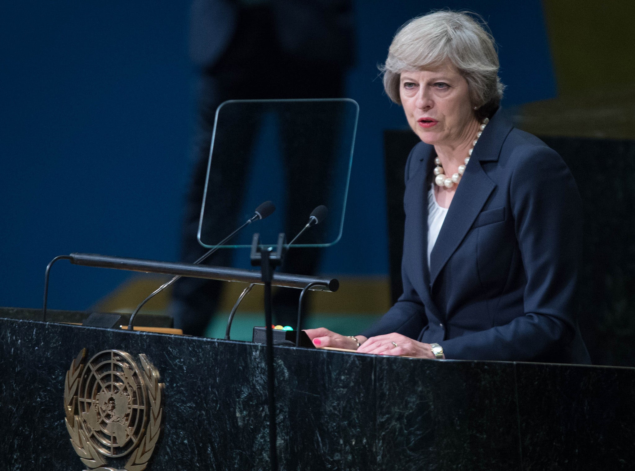 Prime Minister Theresa May address the Untied Nations General Assembly in New York for the first time