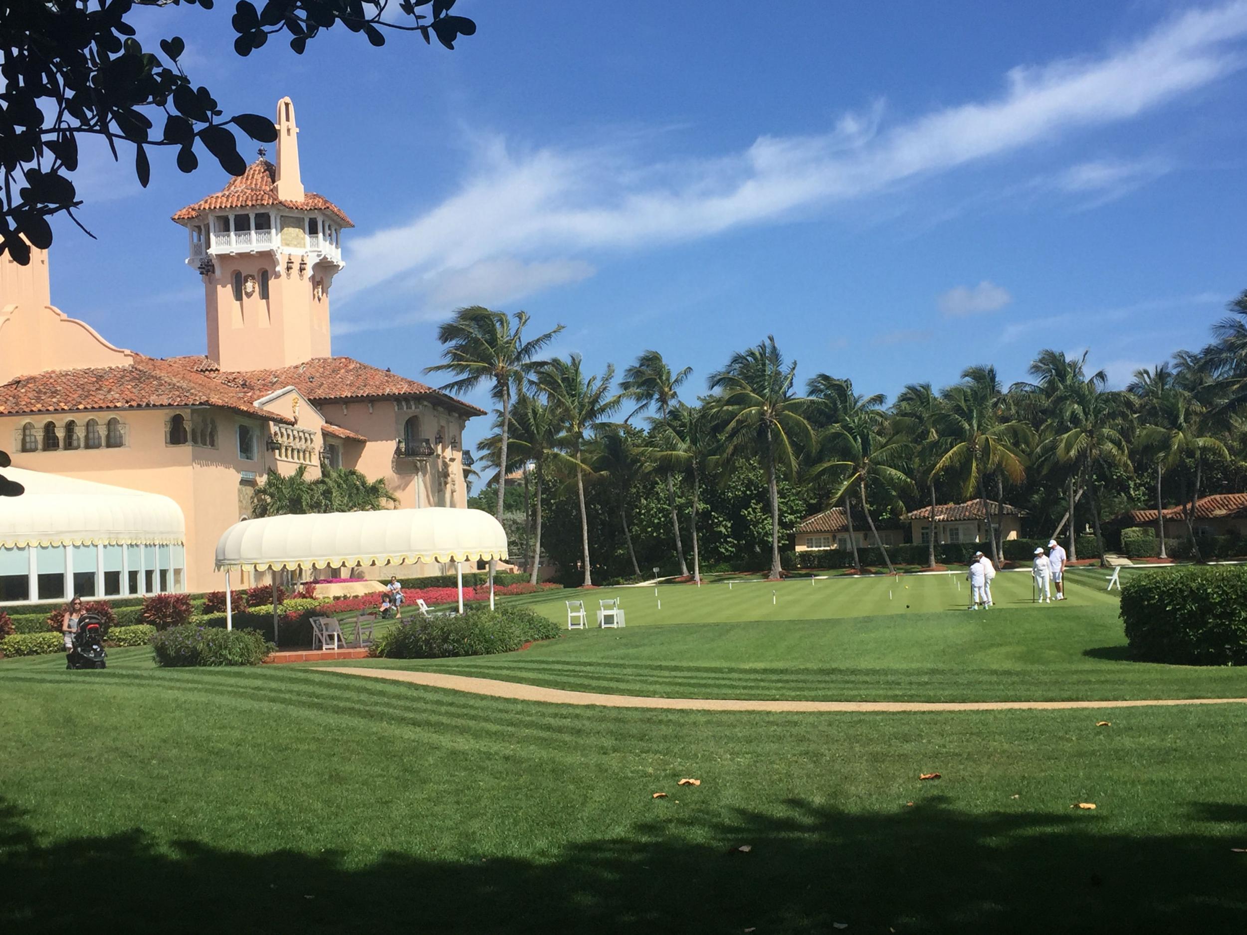 Croquet anyone? The beachside lawn at Mar-a-Lago